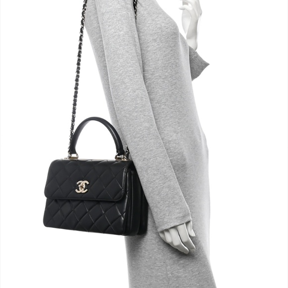 Chanel Small Trendy CC Dual Handle Flap Bag Black - Picture 10 of 11